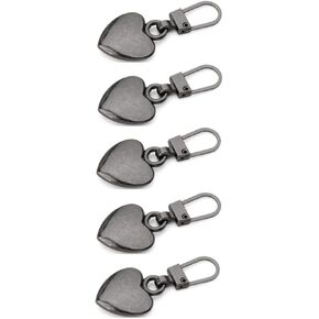 5Pcs Multicolor Heart Shaped Zipper Pull Replacement Metal Zipper Backpack Zippers Mend Fixer Repair for Coats Jackets Pants Luggage,Zippers，Fasteners