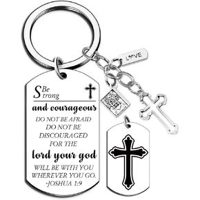 Inspirational Christian Gifts Keychain for Women - Religious Gift Keyring for Men, Priests, Sister, Friend, Mom, Catholic