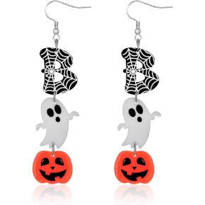 Halloween Earrings For Women Cute Pumpkin Earrings Bat Earrings For Women Ghost Earrings Halloween Earrings Dangle Halloween Jewelry