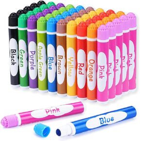 50 Pack Dot Markers, 10 Assorted Colors, 5 Sets x 10 Colors Washable Dot Paint Markers for Toddlers Kids Preschool, Paint Bingo Daubers Supplies for Class Valentine Gift Art Party