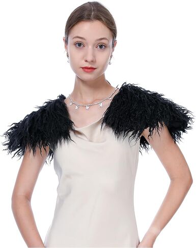 Women Viking Faux Fur Curved Collar Mantle Shawl Warp Warrior Cape Cosplay Halloween LARP Party Costume Accessory in Kuwait