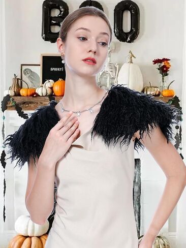 Women Viking Faux Fur Curved Collar Mantle Shawl Warp Warrior Cape Cosplay Halloween LARP Party Costume Accessory in Kuwait