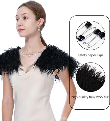 Women Viking Faux Fur Curved Collar Mantle Shawl Warp Warrior Cape Cosplay Halloween LARP Party Costume Accessory in Kuwait