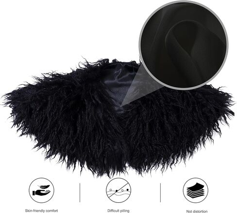 Women Viking Faux Fur Curved Collar Mantle Shawl Warp Warrior Cape Cosplay Halloween LARP Party Costume Accessory in Kuwait