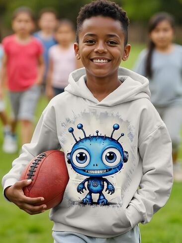 3D Printed Hoodies For Boys Girls Kids Sweatshirts Pullover Novelty Cool Clothes Black Red in Saudi Arabia