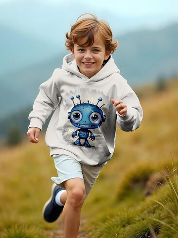 3D Printed Hoodies For Boys Girls Kids Sweatshirts Pullover Novelty Cool Clothes Black Red in Saudi Arabia