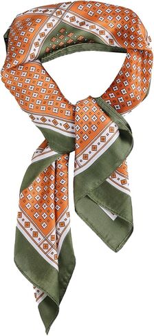 وشاح مربع بملمس الحرير الساتان وشاح رأس مطبوع عتيق وشاح باندانا للرجال والنساء زي الهالوين in Kuwait