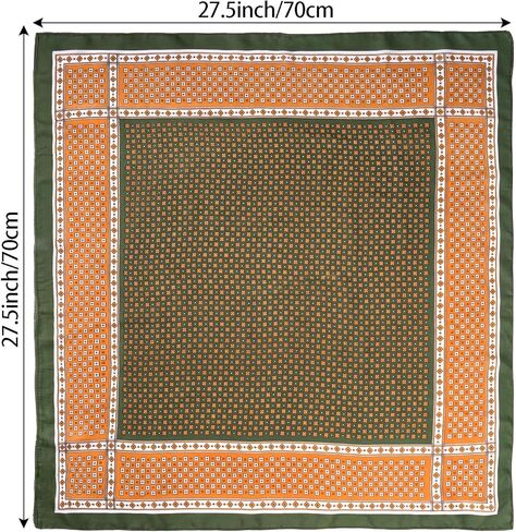 وشاح مربع بملمس الحرير الساتان وشاح رأس مطبوع عتيق وشاح باندانا للرجال والنساء زي الهالوين in Kuwait