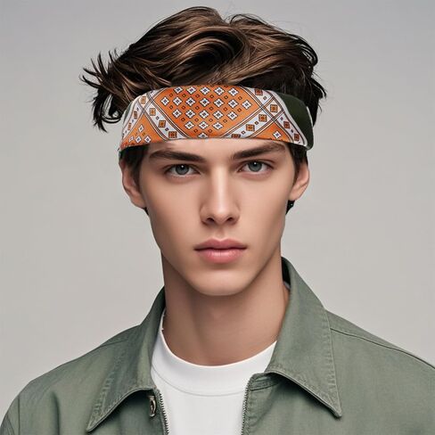 وشاح مربع بملمس الحرير الساتان وشاح رأس مطبوع عتيق وشاح باندانا للرجال والنساء زي الهالوين in Kuwait