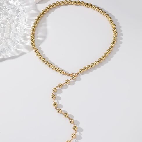 White Imitation Pearl Y-Necklace Choker for Women,Boho Retro Long Bead Chain Necklace,Romantic Bride Gentle Jewelry Gift for Wedding in Saudi Arabia