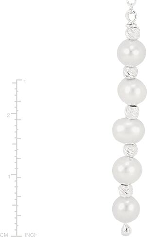 قلادة Silpada "Sparkle and Shine" من الفضة الإسترليني ولؤلؤ المياه العذبة المزروعة وزركونيا مكعبة، 18 بوصة + 2 بوصة in Kuwait
