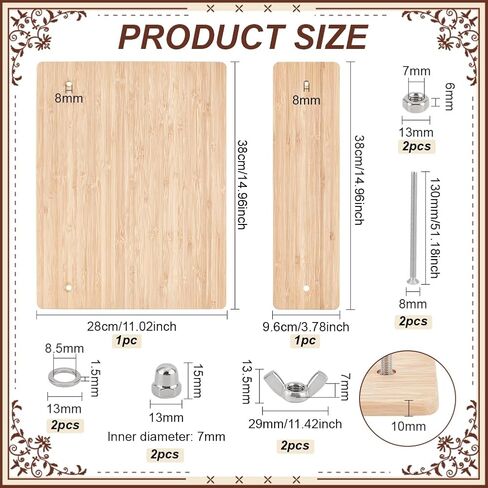 BENECREAT 15 × 11 Inches Book Press, Bamboo Bookbinding Press Portable Book Binding for Handmade Bookbinding & Flower Pressing in Saudi Arabia
