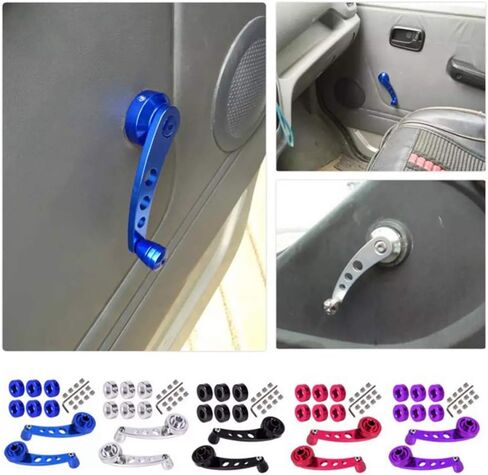 Veemoon Hand Crank Window Opener Crank Handle Kit, Window Crank Handle Kit, Window Crank Handle Winder Aluminum Universal Car Door Window Crank Handle Winder Car Door Accessories Rv Door Handle, Blue in Saudi Arabia