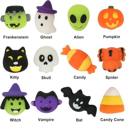 JOYIN 36 Pcs Halloween Mochi Squishy Toy in Blind Bags with 12 Halloween Characters for Stress Relief, Halloween Mystery Toy Surprise Bag for Kids Halloween Party Favors, Halloween Goodie Fillers in Saudi Arabia