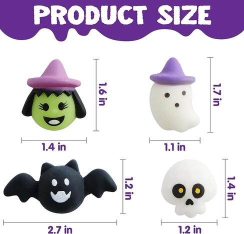 JOYIN 36 Pcs Halloween Mochi Squishy Toy in Blind Bags with 12 Halloween Characters for Stress Relief, Halloween Mystery Toy Surprise Bag for Kids Halloween Party Favors, Halloween Goodie Fillers in Saudi Arabia