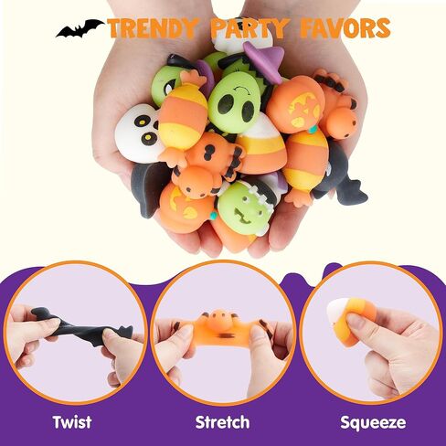 JOYIN 36 Pcs Halloween Mochi Squishy Toy in Blind Bags with 12 Halloween Characters for Stress Relief, Halloween Mystery Toy Surprise Bag for Kids Halloween Party Favors, Halloween Goodie Fillers in Saudi Arabia