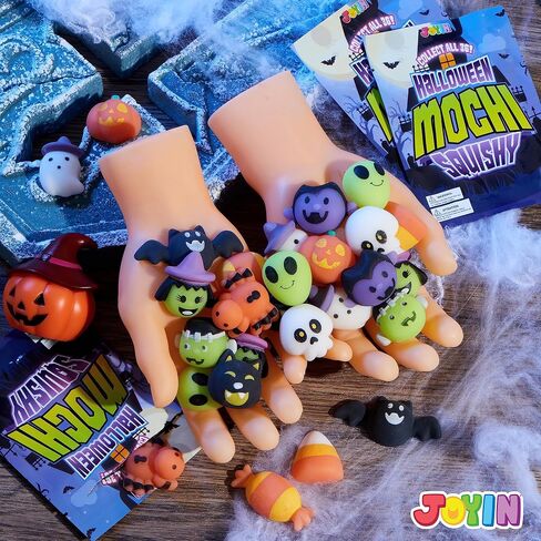 JOYIN 36 Pcs Halloween Mochi Squishy Toy in Blind Bags with 12 Halloween Characters for Stress Relief, Halloween Mystery Toy Surprise Bag for Kids Halloween Party Favors, Halloween Goodie Fillers in Saudi Arabia