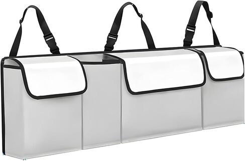 Car Trunk Organizer, Backseat Hanging Large Storage with Adjustable Straps,Waterproof PVC Collapsible Cargo Bag, Car Interior Accessories for Auto SUV MPV (Black) in Saudi Arabia