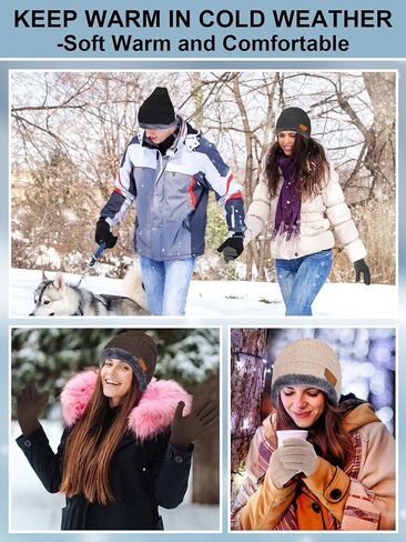 Toulite Winter Hats and Gloves Bulk Warm Fleece Lined Knitted Beanies for Women Men Cold Weather Homeless Donation in Saudi Arabia