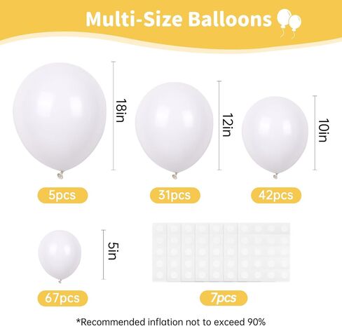 RUBFAC 145pcs Black Balloons Latex Balloons 18 12 10 5 Inch Party Balloon Kit Different Sizes for Birthday Party Wedding Balloon Graduation Baby Shower Decoration in Saudi Arabia