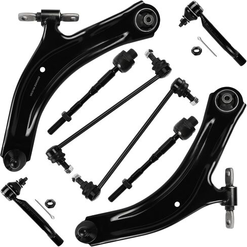 LCWRGS Front Lower Control Arms w/Ball Joints Replacement for 2008-2013 ​Nissan Rogue 2.5L, 2014-2015 ​Nissan Rogue Select 2.5L, Suspension Kit Sway Bar Links Inner & Outer Tie Rods- 8pcs in Saudi Arabia