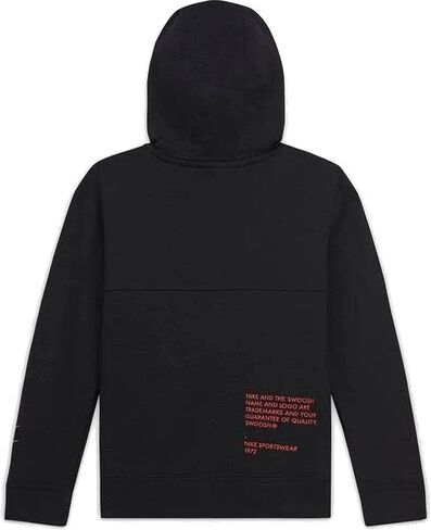 Nike Sportswear Swoosh Big Kids (Boys) French Terry Hoodie (Medium, Black/Black/Green Nebula) in Saudi Arabia