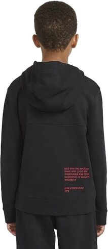 Nike Sportswear Swoosh Big Kids (Boys) French Terry Hoodie (Medium, Black/Black/Green Nebula) in Saudi Arabia