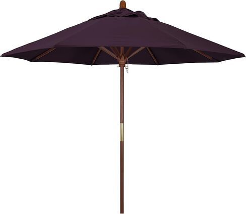 California Umbrella 9' Round Hardwood Frame Market Umbrella, Stainless Steel Hardware, Push Open, Pacifica Natural in Saudi Arabia