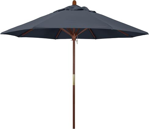California Umbrella 9' Round Hardwood Frame Market Umbrella, Stainless Steel Hardware, Push Open, Pacifica Natural in Saudi Arabia