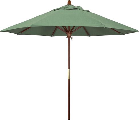California Umbrella 9' Round Hardwood Frame Market Umbrella, Stainless Steel Hardware, Push Open, Pacifica Natural in Saudi Arabia