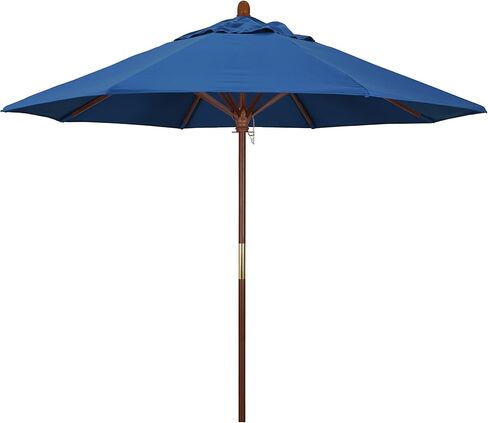 California Umbrella 9' Round Hardwood Frame Market Umbrella, Stainless Steel Hardware, Push Open, Pacifica Natural in Saudi Arabia
