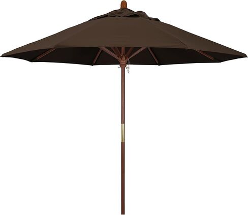 California Umbrella 9' Round Hardwood Frame Market Umbrella, Stainless Steel Hardware, Push Open, Pacifica Natural in Saudi Arabia