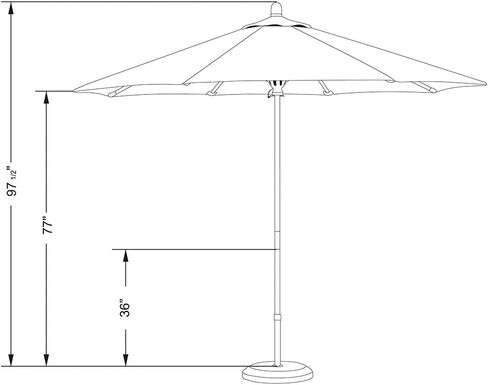 California Umbrella 9' Round Hardwood Frame Market Umbrella, Stainless Steel Hardware, Push Open, Pacifica Natural in Saudi Arabia