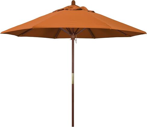 California Umbrella 9' Round Hardwood Frame Market Umbrella, Stainless Steel Hardware, Push Open, Pacifica Natural in Saudi Arabia