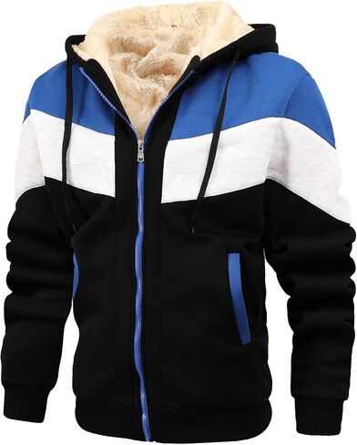 Thermal Jackets for Men Winter Warm Heavyweight Fleece Jacket Wool Warm Thick Coats Outerwear in Saudi Arabia