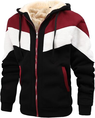 Thermal Jackets for Men Winter Warm Heavyweight Fleece Jacket Wool Warm Thick Coats Outerwear in Saudi Arabia