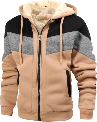 Thermal Jackets for Men Winter Warm Heavyweight Fleece Jacket Wool Warm Thick Coats Outerwear in Saudi Arabia