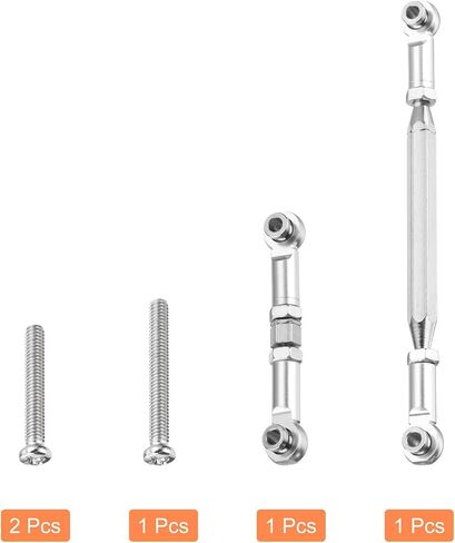 MECCANIXITY Adjustable Turnbuckles Camber Link Linkages Aluminum Alloy Upgrade Parts RC Car Steering Pull Rod Servo Linkages Tie Rod for MN 1:12 D90 RC Car Crawler,Silver in Saudi Arabia