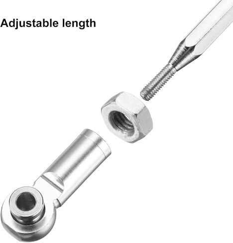 MECCANIXITY Adjustable Turnbuckles Camber Link Linkages Aluminum Alloy Upgrade Parts RC Car Steering Pull Rod Servo Linkages Tie Rod for MN 1:12 D90 RC Car Crawler,Silver in Saudi Arabia