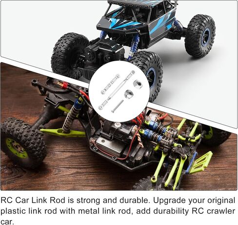 MECCANIXITY Adjustable Turnbuckles Camber Link Linkages Aluminum Alloy Upgrade Parts RC Car Steering Pull Rod Servo Linkages Tie Rod for MN 1:12 D90 RC Car Crawler,Silver in Saudi Arabia