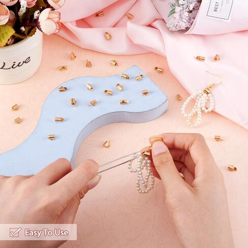 Pandahall 20Pcs Brass Slide On End Clasp 5.5-6mm Tube Slider End Caps Crimp End Silver for Multi-Strands Jewelry Making, 35mm in Saudi Arabia