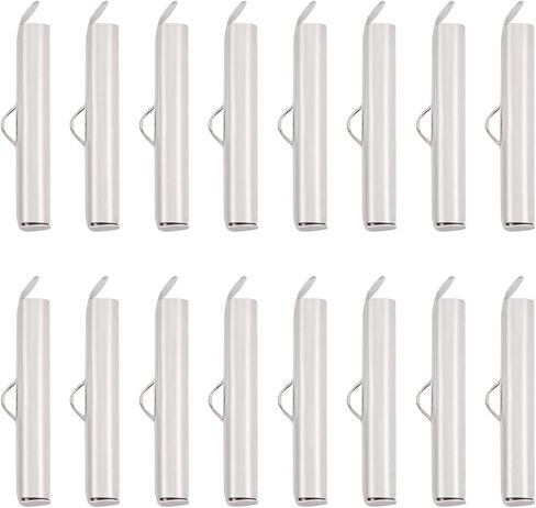 Pandahall 20Pcs Brass Slide On End Clasp 5.5-6mm Tube Slider End Caps Crimp End Silver for Multi-Strands Jewelry Making, 35mm in Saudi Arabia