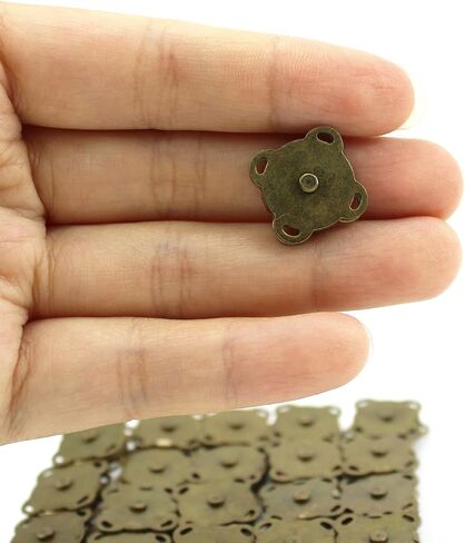 20 Sets Magnetic Snaps Button for Purse Handbag Wallet Overcoat Bag Bronze Fasteners Snap Buttons (15mm) in Saudi Arabia