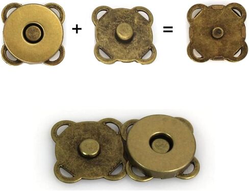 20 Sets Magnetic Snaps Button for Purse Handbag Wallet Overcoat Bag Bronze Fasteners Snap Buttons (15mm) in Saudi Arabia