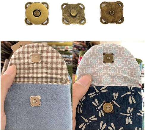 20 Sets Magnetic Snaps Button for Purse Handbag Wallet Overcoat Bag Bronze Fasteners Snap Buttons (15mm) in Saudi Arabia