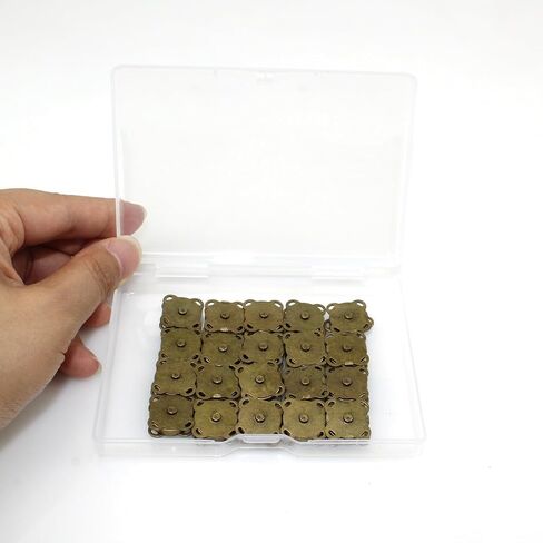 20 Sets Magnetic Snaps Button for Purse Handbag Wallet Overcoat Bag Bronze Fasteners Snap Buttons (15mm) in Saudi Arabia