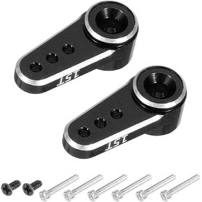 MECCANIXITY Aluminum Alloy 15T Steering Servo Arm Horn Black for DIY RC Car/Boat/Airplane Boat Accessories 2 Pcs