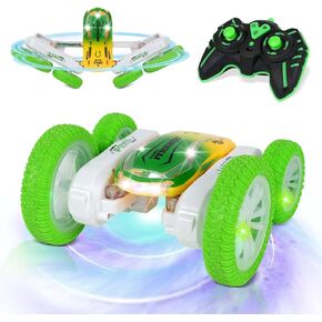 Remote Control Car, Double-Sided RC Stunt Car, 360° Rotating 4WD Off-Road RC Cars with Lights and Sounds, 2.4Ghz Rechargeable RC Toy Car for Boys 4-7 8-12 Birthday Xmas Gift