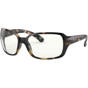 Ray-Ban Women's RB4068 Square Sunglasses, Light Havana/Clear, 60 mm