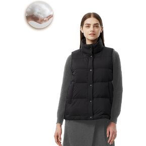 Women's Puffer Vest Lightweight Down Padded Stand Collar Quilted Outerwear